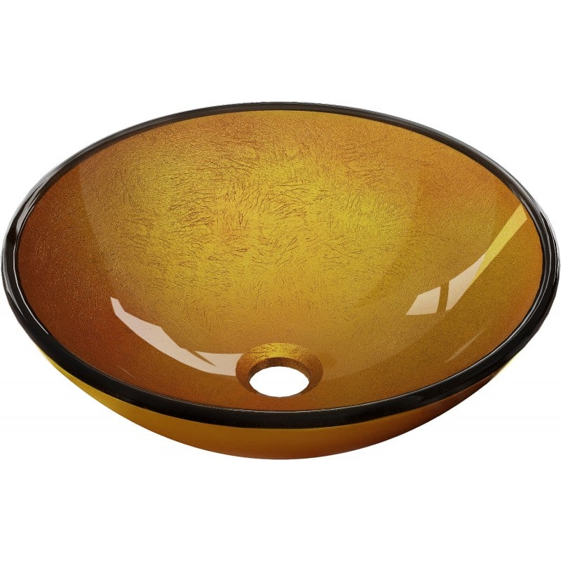 Mexen Mira Glass Countertop Washbasin 42 x 42 cm, Gold - 24124250