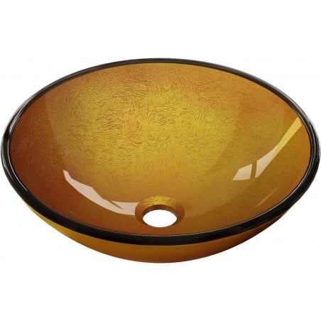 Mexen Mira Glass Countertop Washbasin 42 x 42 cm, Gold - 24124250
