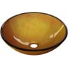 Mexen Mira Glass Countertop Washbasin 42 x 42 cm, Gold - 24124250