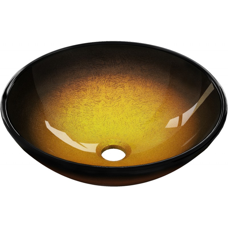 Mexen Mira glass countertop sink 42 x 42 cm, dark gold - 24124251