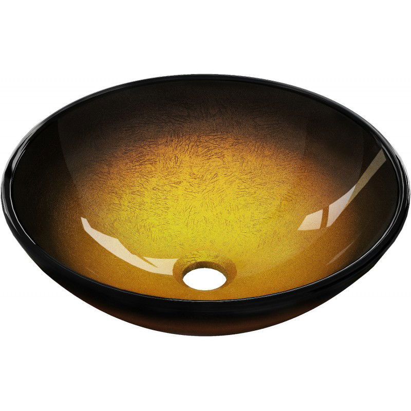 Mexen Mira glass worktop washbasin 42 x 42 cm, Dark gold- 24124251