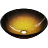 Mexen Mira glass countertop washbasin 42 x 42 cm, dark gold - 24124251