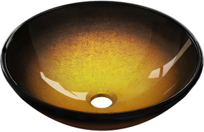 Mexen Mira glass countertop sink 42 x 42 cm, dark gold - 24124251