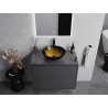 Mexen Mira glass countertop sink 42 x 42 cm, dark gold - 24124251