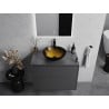 Mexen Mira glass countertop washbasin 42 x 42 cm, dark gold - 24124251