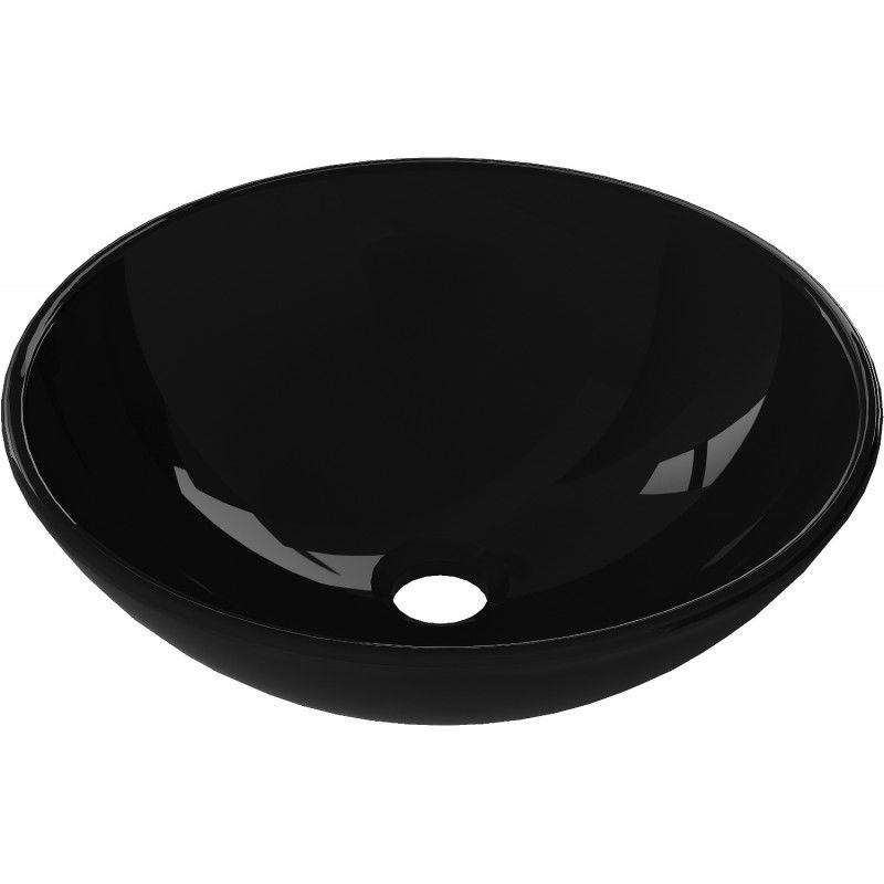 Mexen Mira glass worktop washbasin 42 x 42 cm, Black - 24124270