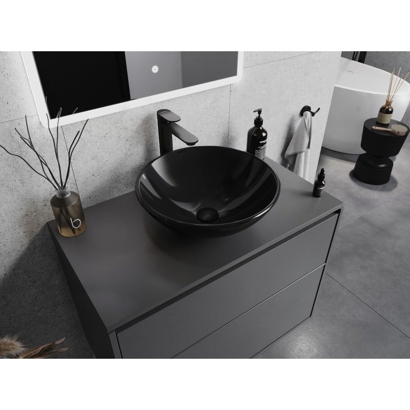 Mexen Mira glass countertop basin 42 x 42 cm, black - 24124270
