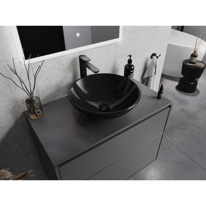 Mexen Mira glass countertop sink 42 x 42 cm, black - 24124270