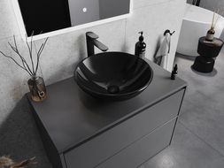 Mexen Mira glass countertop basin 42 x 42 cm, black - 24124270
