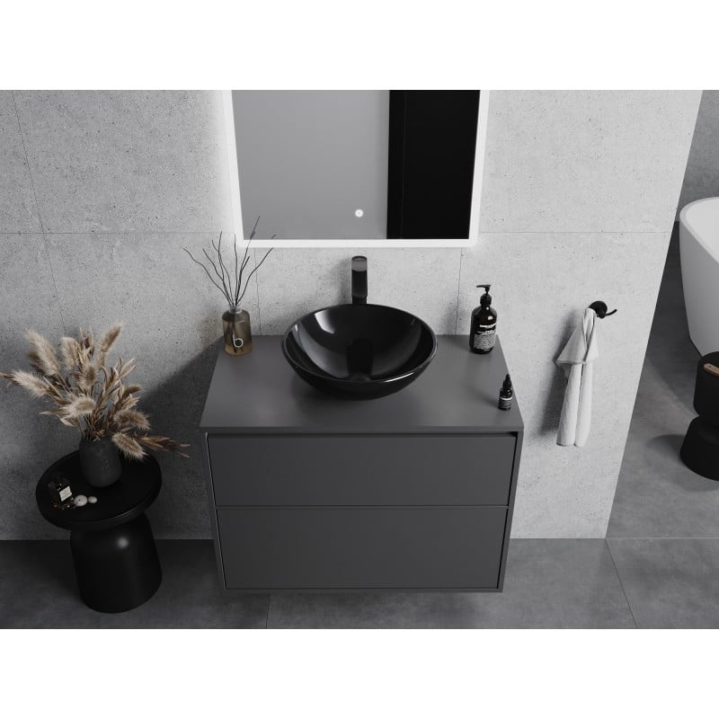Mexen Mira glass countertop basin 42 x 42 cm, black - 24124270
