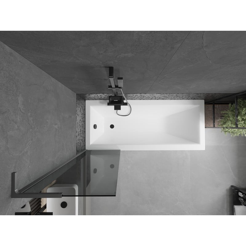 Mexen Next L Bath Screen 1-Panel 50 x 150 cm, Graphite, Gun Metal - 895-050-000-03-40-95