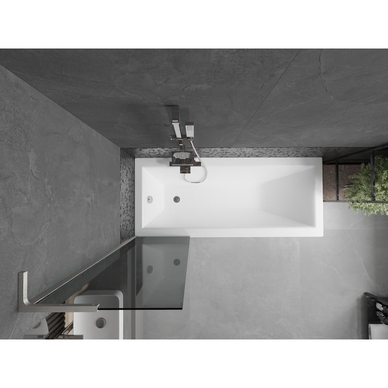 Mexen Next L bath screen 1-wing 50 x 150 cm, graphite, brushed nickel - 895-050-000-03-40-97