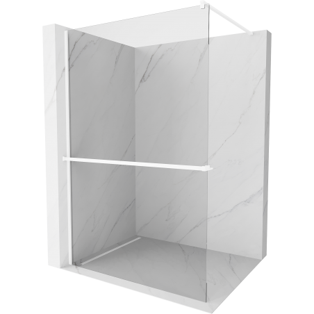 Mexen Kioto+ Walk-in Shower Wall with Shelf 110 x 200 cm, Transparent, White - 800-110-121-20-00