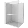 Mexen Kioto+ Walk-in Shower Wall with Shelf 110 x 200 cm, Transparent, White - 800-110-121-20-00