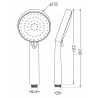 Mexen R-75 3-function shower handle, Chrome - 79575-00