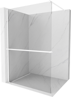 Mexen Kioto+ shower wall with Walk-in shelf 125 x 200 cm, transparent, white - 800-125-121-20-00