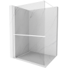 Mexen Kioto+ Shower Wall with Walk-in Shelf 135 x 200 cm, Transparent, White - 800-135-121-20-00