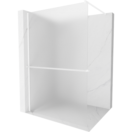 Mexen Kioto+ 70 x 200 cm Walk-in Shower Screen with Shelf, Frosted, White - 800-070-121-20-30