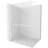 Mexen Kioto+ shower wall with Walk-in shelf 90 x 200 cm, frosted, white - 800-090-121-20-30