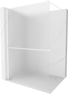 Mexen Kioto+ Walk-in Shower Panel with Shelf 90 x 200 cm, Frosted, White - 800-090-121-20-30