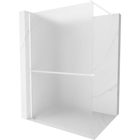 Mexen Kioto+ shower wall with shelf Walk-in 100 x 200 cm, frosted, white - 800-100-121-20-30