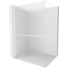 Mexen Kioto+ Walk-in Shower Panel with Shelf 140 x 200 cm, Frosted, White - 800-140-121-20-30