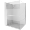 Mexen Kioto+ Walk-in Shower Wall with Shelf 31.5 x 78.7 in, Transparent/Frosted, White - 800-080-121-20-35