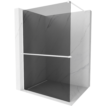 Mexen Kioto+ Walk-in Shower Wall with Shelf 70 x 200 cm, Graphite, White - 800-070-121-20-40