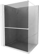 Mexen Kioto+ Walk-in Shower Wall with Shelf 140 x 200 cm, Graphite, White - 800-140-121-20-40