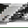 Mexen Kioto+ Walk-in Shower Wall with Shelf 80 x 200 cm, Black Pattern, White - 800-080-121-20-70
