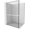 Mexen Kioto+ shower wall with shelf Walk-in 110 x 200 cm, black frame, white - 800-110-121-20-70