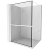 Mexen Kioto+ shower wall with shelf Walk-in 120 x 200 cm, black pattern, white - 800-120-121-20-70