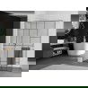 Mexen Kioto+ shower wall with shelf Walk-in 90 x 200 cm, black pattern, white - 800-090-121-20-78