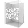 Mexen Kioto+ Shower Wall with Walk-in Shelf 100 x 200 cm, White Pattern, White - 800-100-121-20-85