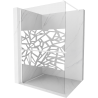 Mexen Kioto+ Shower Wall with Walk-in Shelf 110 x 200 cm, White Pattern, White - 800-110-121-20-85