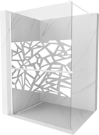 Mexen Kioto+ shower screen with shelf Walk-in 110 x 200 cm, white pattern, white - 800-110-121-20-85