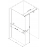 Mexen Kioto+ Walk-in Shower Wall with Shelf 140 x 200 cm, White Pattern, White - 800-140-121-20-85