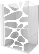 Mexen Kioto+ shower wall with shelf Walk-in 110 x 200 cm, white wave, white - 800-110-121-20-97