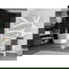Mexen Kioto+ shower wall with shelf Walk-in 140 x 200 cm, white pattern, white - 800-140-121-20-97