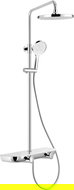 Mexen Axis exposed shower set with rain shower and mixer, chrome/white - 78112-20