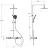 Mexen Axis exposed shower set with rain showerhead and faucet, gold/white - 78112-25
