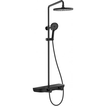 Mexen Axis surface-mounted shower set with rain shower and faucet, black - 78112-70