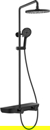 Mexen Axis surface-mounted shower set with rain shower and faucet, black - 78112-70
