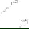 Mexen Exxo surface-mounted shower set with rain shower and faucet, chrome/white - 78113-20
