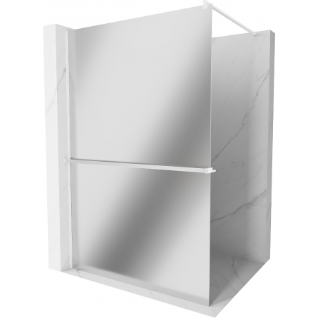Mexen Kioto+ Shower Wall with Walk-in Shelf 70 x 200 cm, Mirror, White - 800-070-121-20-50