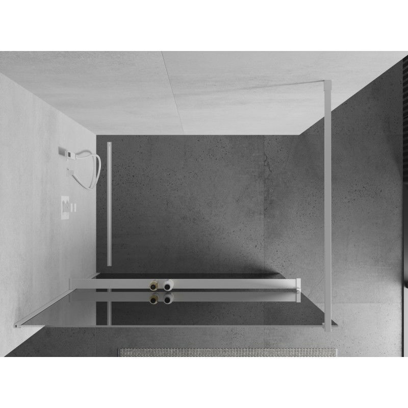 Mexen Kioto+ shower panel with shelf Walk-in 90 x 200 cm, mirror, white - 800-090-121-20-50