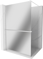 Mexen Kioto+ shower wall with shelf Walk-in 140 x 200 cm, mirror, white - 800-140-121-20-50