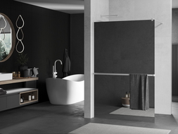 Mexen Kioto+ Walk-in Shower Wall with Shelf 140 x 200 cm, Mirror, White - 800-140-121-20-50