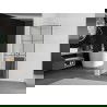 Mexen Kioto+ Shower Wall with Walk-in Shelf 70 x 200 cm, Black Pattern, White - 800-070-121-20-77