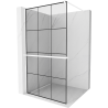 Mexen Kioto+ shower screen with shelf Walk-in 110 x 200 cm, black pattern, white - 800-110-121-20-77